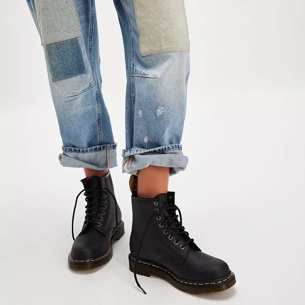 Dr. Martens 1460 Pascal Virginia 8 Eye Black Leather Boots Sz 5
